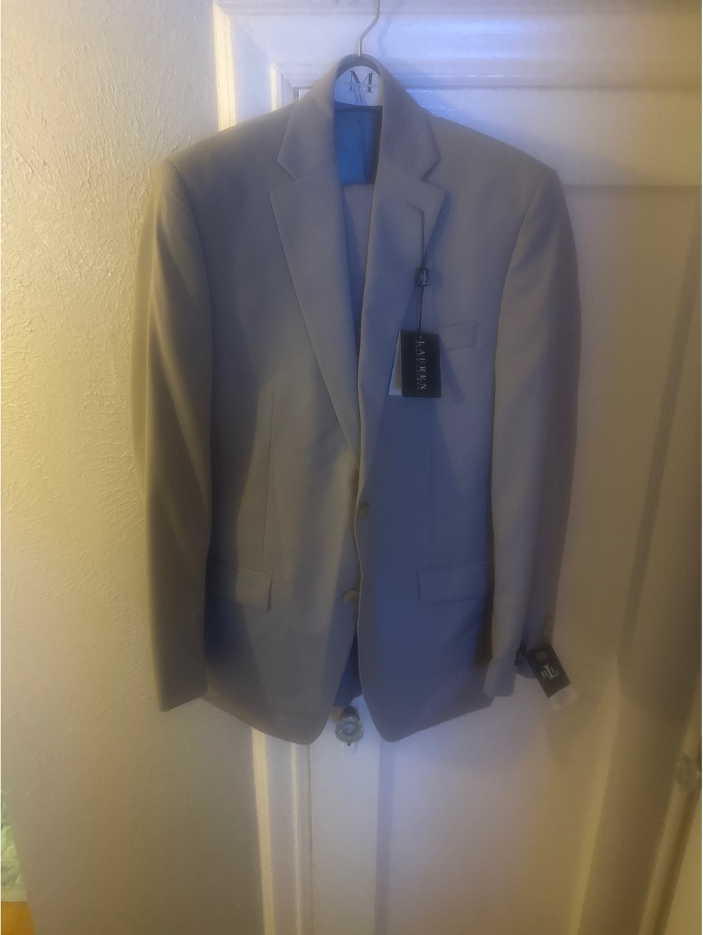 Lauren Ralph Lauren Men's 2-Piece Wool Suit 38 Regular, 32W Flat Front Pants
